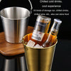 1800ml 304 Stainless Steel Handheld Ice Bucket Bar Beer Chill Bucket Chips Milk Tea Snacks Barrel(Gold)