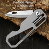 Multifunctional Titanium Keychain Outdoor Portable Defense Mini Folding Knife, Style: With 2 Titanium Ring