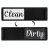Dishwasher Magnet Clean Dirty Sign Double-Sided Refrigerator Magnet(Black Wood Grain)