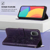 For Alcatel 1L 2021 Embossed Butterfly Leather Phone Case(Dark Purple)
