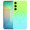 For Samsung Galaxy S25+ 5G Liquid TPU Silicone Gradient MagSafe Phone Case(Cyan Blue)
