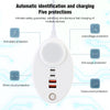 YF-106 USB- C / Type-Cx2+USBx2 Oval PD Socket Phone Charger with Light, Plug Type:UK Plug(Black)