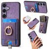 For Samsung Galaxy S25+ 5G Retro Splitable Magnetic Card Bag Leather Phone Case(Purple)