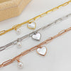 OPK 1106 Cold Style Personalized Double Layer Temperament Peach Heart Pearl Stainless Steel Bracelet, Color: Rose Gold