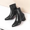 Autumn  Winter Glitter Square Heel Pointed Low-Top Women Boots, Size:43(Black)