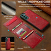 For Samsung Galaxy S21 FE 5G LC.IMEEKE L5 Series Detachable RFID Card Bag Magsafe Phone Case(Red)