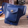 Y-17 3 In 1 Lighter Phone Cigarette Box Storage Waist Bags(Lizard Pattern Blue)