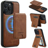 For iPhone 15 Pro LC.IMEEKE L3 Series Detachable RFID Card Bag Magsafe Phone Case(Brown)
