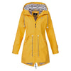 Women Waterproof Rain Jacket Hooded Raincoat, Size:XXXL(Yellow)
