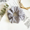 2 PCS Large Intestine Ring Hair Band Women Fabric Ponytail Seamless Stretch Hair Jewelry(Gray)
