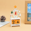 Children Toy Christmas Gift Wooden Calendar Christmas Eve Desktop Ornament, Style: Calendar Tree White