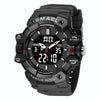 SMAEL 8080 Outdoor Sports Waterproof Multifunctional Glowing Double Dial Watch(Black White)