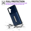 For Samsung Galaxy A56 5G Solid Color Metal Buckle Card Slots Bag Phone Case(Blue)