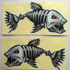 10 PCS Horror Skeleton Shark Fishing Daren Cover Scratch Reflective Waterproof Personality Body Sticker 15*6cm