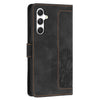 For Samsung Galaxy A26 5G Tulips Embossed Leather Phone Case with Lanyard(Black)