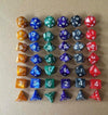 5 Set Creative RPG Game Dice Colorful Multicolor Dice Mixed DND Dice(Blue)