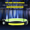 Fluorescent Belt Sensor Headlight Outdoor Running and Cycling Head Torch(White+Yellow Light)