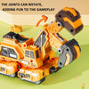 2 In 1 Dinosaur Transforming Engineering Car Inertial Automatic Crash Toy, Color: Aircraft-Pterosaur Blue