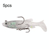 5pcs Roadrunner Soft Lures Leadheads Luminous Lures(White T Tail)