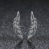 Diamond Leaf Silver Earrings Female S925 Sterling Silver Earrings
