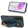 For Samsung Galaxy A36 5G Wristband Leather Back Phone Case(Blue)