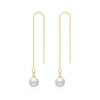 E2210-2 Pearl Long Ear Wire Women Simple Earrings