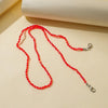 Drop-Shaped Beaded Crystal Mask Anti-Lost Lanyard Fashion Glasses Chain(Red)