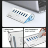 ORICO M3U7 Aluminum Alloy 7-Port USB 3.2 Gen1 5Gbps HUB with 0.5m Cable(Silver)