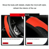 39cm Carbon Fiber Elastic Leather Without Inner Ring Car Steering Wheel Cover, Color: Claret