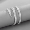 NL102 Encrusted Zirconium Cuban Bracelet, Size: 20cm (Silver)