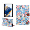 For Samsung Galaxy Tab A8 10.5 2021 X200 / X205 Flower Cloth Leather Smart Tablet Case(Blue)