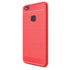 For Huawei P10 Lite Brushed Carbon Fiber Texture Shockproof TPU Protective Cover Case (Red)