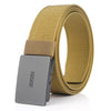 AWMN Men Nylon Canvas Cargo Jeans Casual Buckle Belt, Length: 120cm(Black Buckle Wolf Brown)