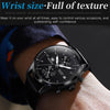 OLEVS 2880 Men Multifunctional Business Waterproof Leather Strap Quartz Watch(Black)