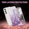 For Samsung Galaxy S24 FE 5G Gradient Glitter Flower All-inclusive Phone Case(Purple)