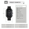 SKMEI 9207 Fashion Creative Simple Watch Men Magnetic Buckle Mesh Belt Steel Belt Couple Quartz Watch(Black Blue)