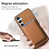 For Samsung Galaxy S24 FE 5G Retro Magsafe Card Bag PU Back Cover Phone Case(Brown)