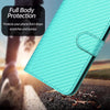 For Samsung Galaxy A56 5G YX0070 Carbon Fiber Buckle Leather Phone Case with Lanyard(Light Blue)