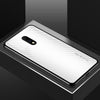 For OnePlus 7 Texture Gradient Glass Protective Case(White)