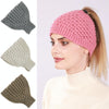 2 PCS Knitted Headband Warm Ear Protection Widened Head Cover Hair Accessories(Khaki)