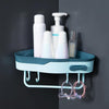 2 PCS Punch-Free Shaped Triangle Rack Bathroom Corner Shelf(Blue)