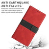 For Samsung Galaxy S23 5G Grid Stitching Leather Phone Case with Lanyard(Red)