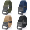 Men Lightweight Metal Free Casual Elastic Belt, Length: 120cm(Plain Weave Dark Khaki)