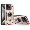 For iPhone 15 Pro Metal Rotating Bracket TPU + PC Magnetic Phone Case(Rose Gold)