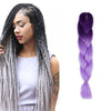 Fashion Color Gradient Individual Braid Wigs Chemical Fiber Big Braids, Length: 60cm(24 Dark Pueple+Light Purple)