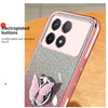 For Redmi K70 / K70 Pro Plated Gradient Glitter Butterfly Holder TPU Phone Case(Pink)
