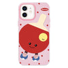 For iPhone 12 Skin Feeling Jelly TPU Hybrid PC Phone Case(Spin Table Tennis Pink)