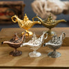 Aladdin Magic Lamp Metal Crafts Wish Lamp Aromatherapy Home Creative Decoration Gift(Bronze)
