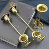 DH2304-01 Rose Carved Metal Candle Holder Bar Decoration Candlelight Dinner Candlesticks, Size: High Gold