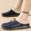 X902 Summer Beach Shoes Non-Slip Flip Llops Couple Slippers Men Hole Shoes, Size: 45(Blue)